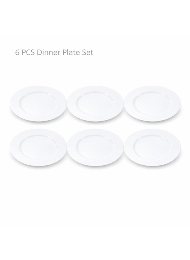 Luminarc White Ceramic Dinner Plate Set of 6 – 24cm Round Plates  Durable Everyday Dining Plates for Home Hotel & Restaurant Use